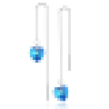 Damenmode Herz des Ocean Blue Crystal Long-Shaped Ohrring